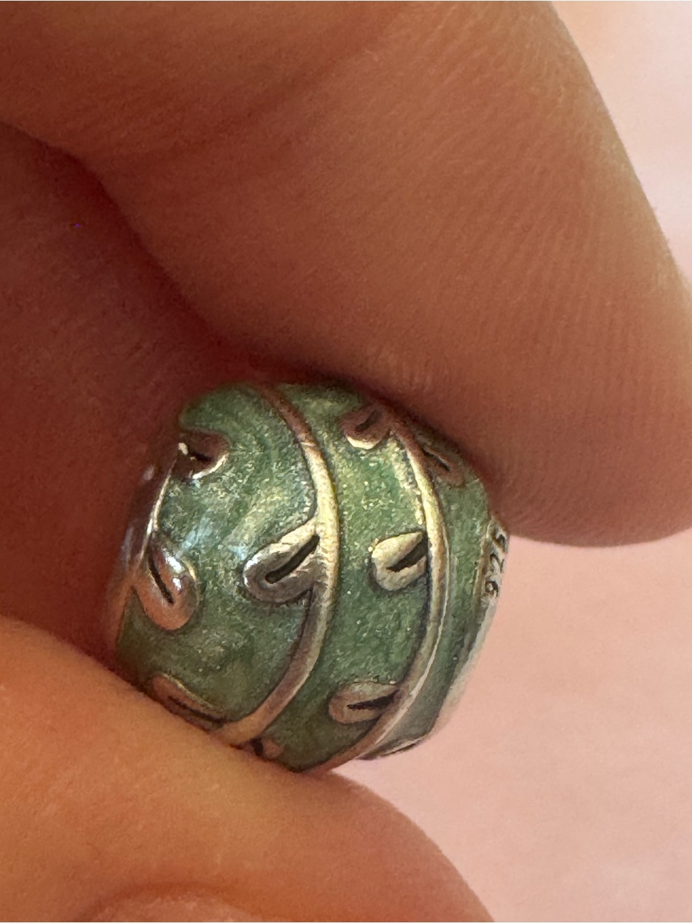 Pandora Teal and Sterling Silver Bead